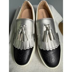 GEOX Italian Patent Women's D Leelu' C Slip-On Tasseled Loafer Sneakers US 7